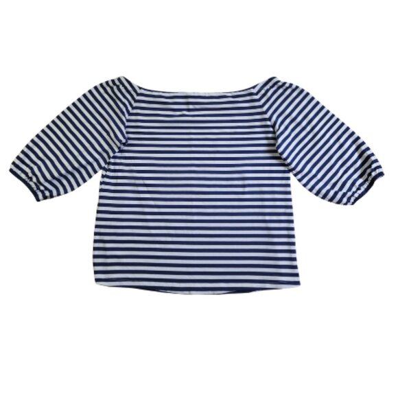 J Mclaughlin Tops - J McLaughlin Off Shoulder Stripes Puff Sleeve Top